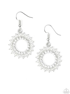Paparazzi - Wreathed in Radiance - White Earrings