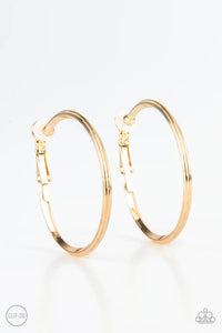 Paparazzi - City Couture - Gold Clip-On Earrings